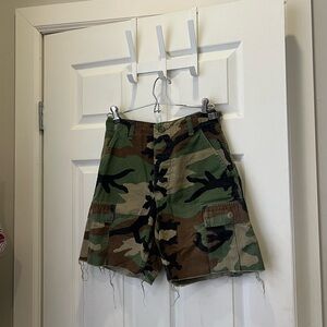 Camo long/high waisted shorts
